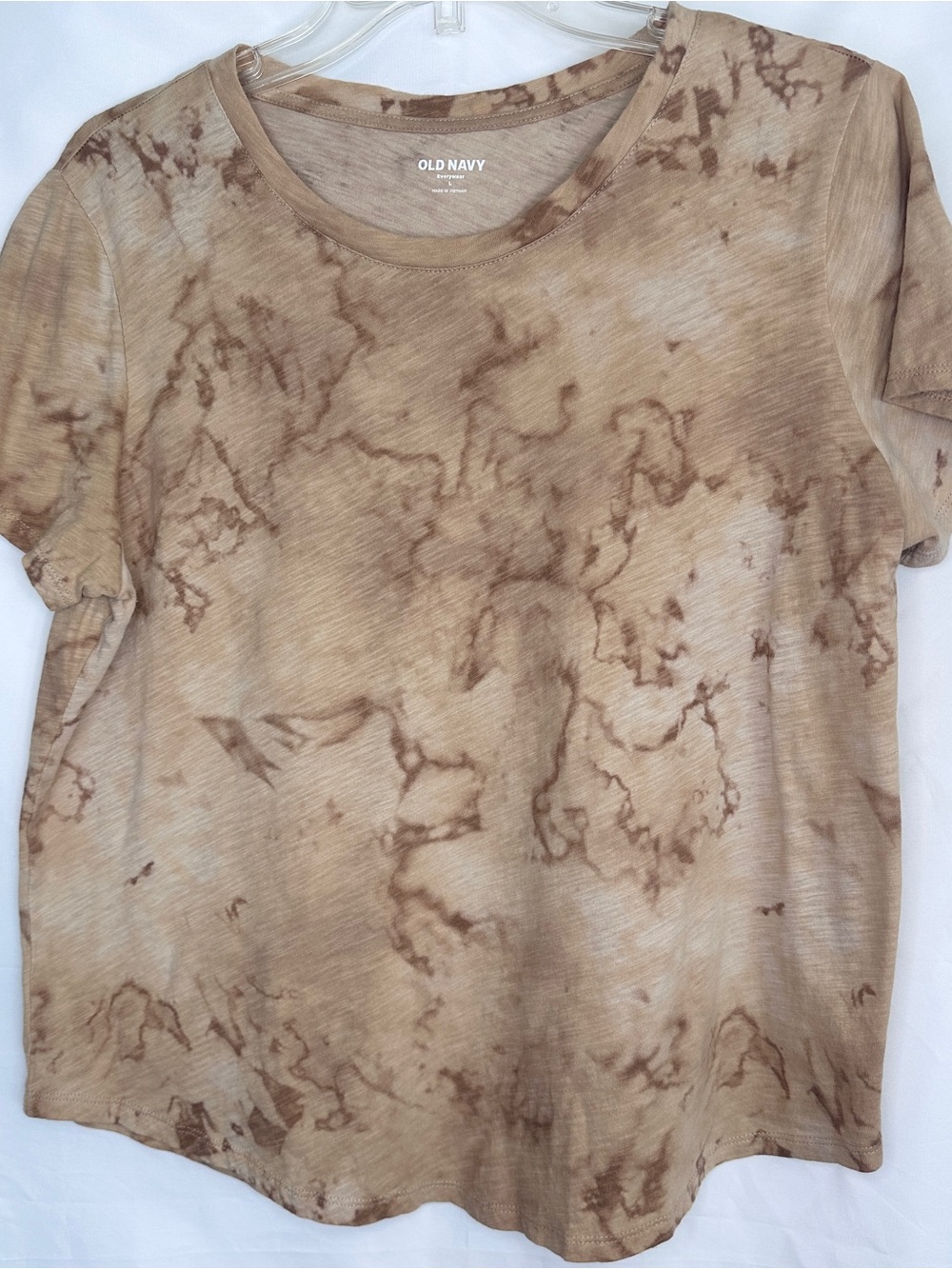 Old Navy Beige/Brown Tie-Dye Short Sleeve Tee